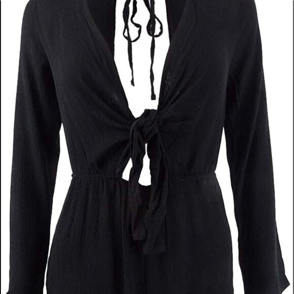 Black Raisins Bathing Suit Romper Cover-Up - Picture 1 of 13